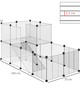 Modulaire Dierenren voor Kleine Huisdieren – Transparante Panelen Knaagdierkooi