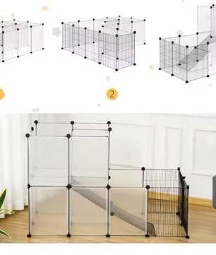 Modulaire Dierenren voor Kleine Huisdieren – Transparante Panelen Knaagdierkooi
