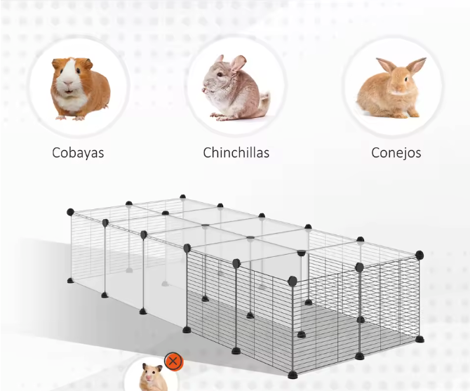 Modulaire Dierenren voor Kleine Huisdieren – Transparante Panelen Knaagdierkooi