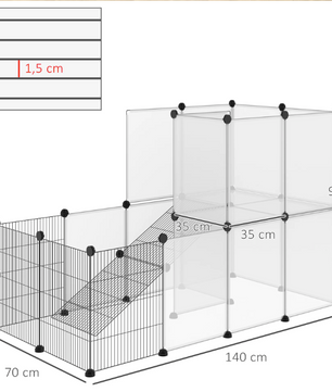 Modulaire Dierenren voor Kleine Huisdieren – Transparante Panelen Knaagdierkooi
