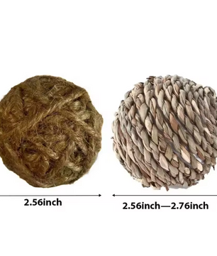 Natuurlijk Kauwspeelgoed voor Konijnen en Knaagdieren – Handgeweven Stro en Rotan Speelbal