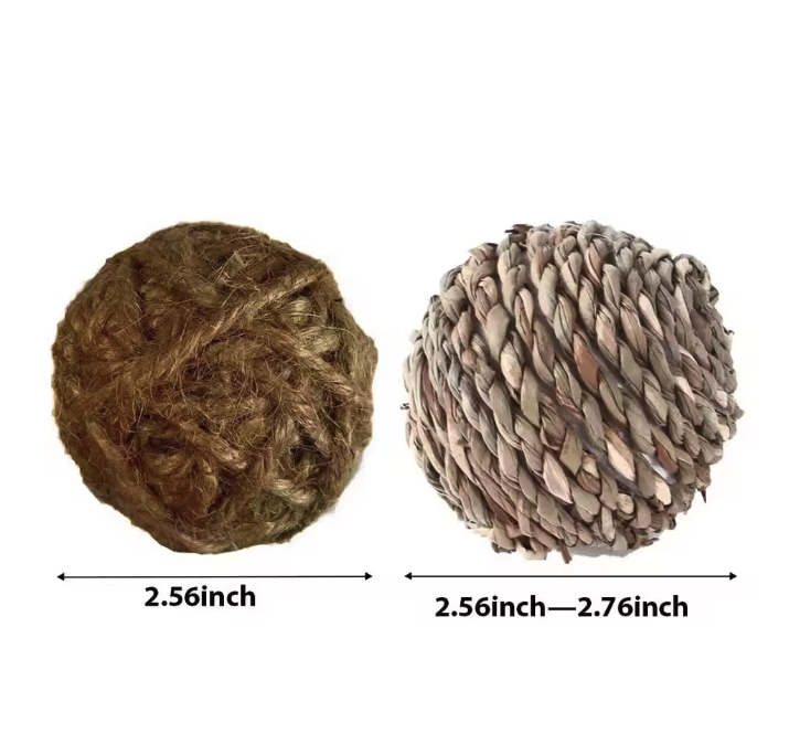Natuurlijk Kauwspeelgoed voor Konijnen en Knaagdieren – Handgeweven Stro en Rotan Speelbal