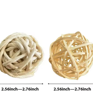 Natuurlijk Kauwspeelgoed voor Konijnen en Knaagdieren – Handgeweven Stro en Rotan Speelbal
