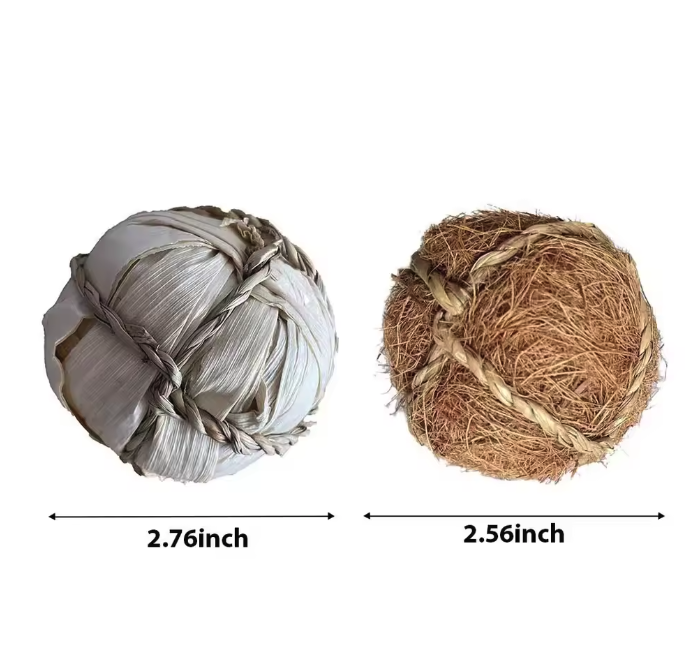 Natuurlijk Kauwspeelgoed voor Konijnen en Knaagdieren – Handgeweven Stro en Rotan Speelbal