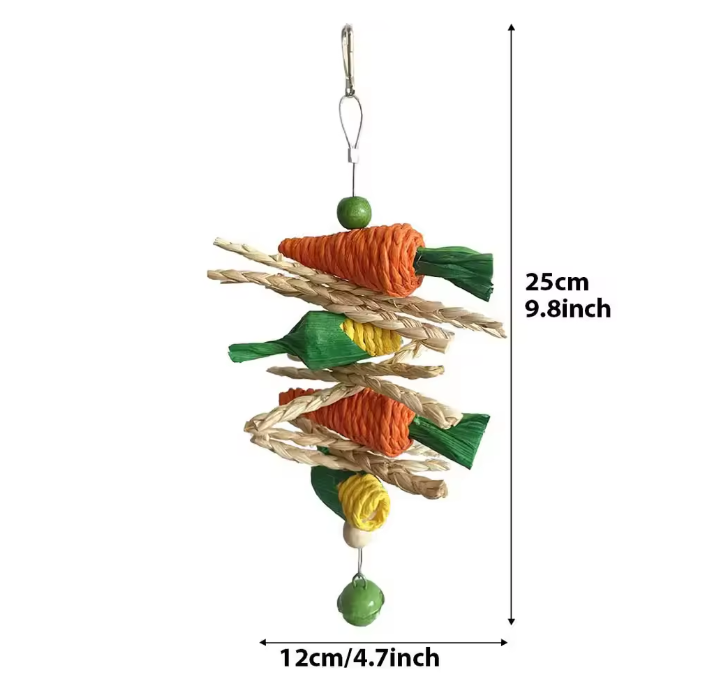 Natuurlijk Kauwspeelgoed voor Konijnen en Knaagdieren – Handgeweven Stro en Rotan Speelbal