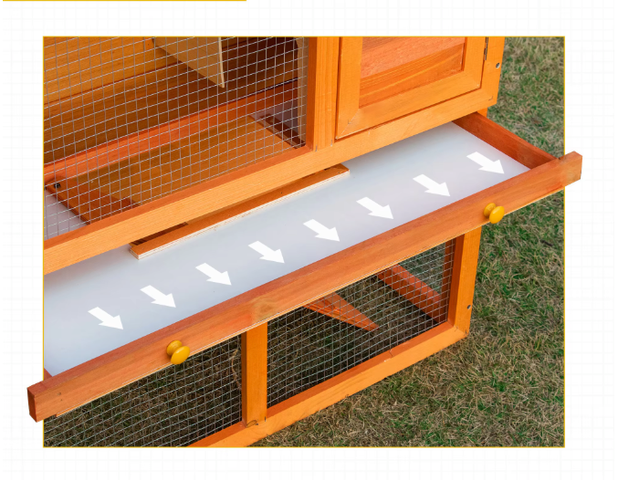 Houten Konijnenhok met 2 Verdiepingen – Konijnenkooi met Oprit en Schoonmaaklade