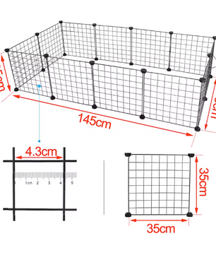 Modulaire Dierenren voor Kleine Huisdieren – Metalen Puppybox met 12 Panelen