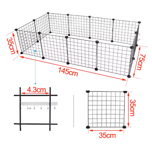 Modulaire Dierenren voor Kleine Huisdieren – Metalen Puppybox met 12 Panelen