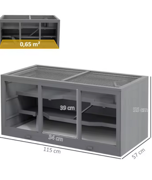 Houten Hamsterkooi met 3 Verdiepingen – Ruime Knaagdierkooi met Trap