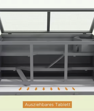 Houten Hamsterkooi met 3 Verdiepingen – Ruime Knaagdierkooi met Trap