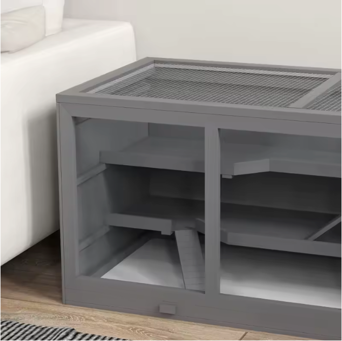 Houten Hamsterkooi met 3 Verdiepingen – Ruime Knaagdierkooi met Trap