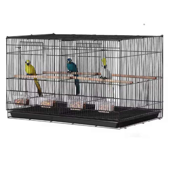 Stapelbare Vogelkooi met Verdeler – Ruime Reiskooi met Zitstokken