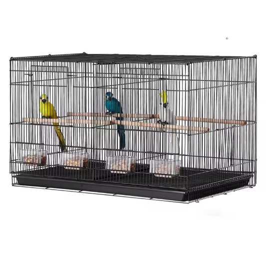 Stapelbare Vogelkooi met Verdeler – Ruime Reiskooi met Zitstokken