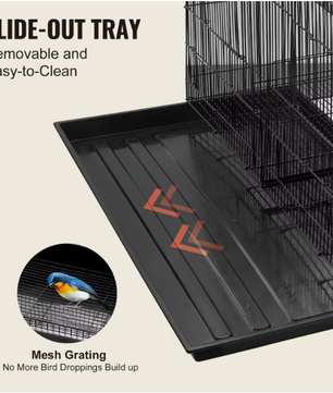 Stapelbare Vogelkooi met Verdeler – Ruime Reiskooi met Zitstokken