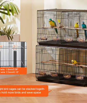 Stapelbare Vogelkooi met Verdeler – Ruime Reiskooi met Zitstokken