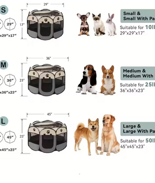 Opvouwbare Huisdierbox voor Honden en Katten – Draagbare Speelren van Oxford Stof