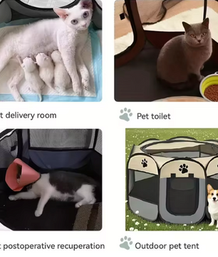 Opvouwbare Huisdierbox voor Honden en Katten – Draagbare Speelren van Oxford Stof