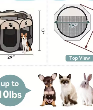 Opvouwbare Huisdierbox voor Honden en Katten – Draagbare Speelren van Oxford Stof