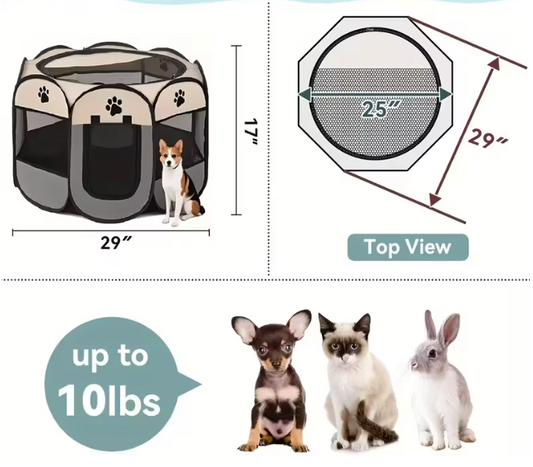 Opvouwbare Huisdierbox voor Honden en Katten – Draagbare Speelren van Oxford Stof