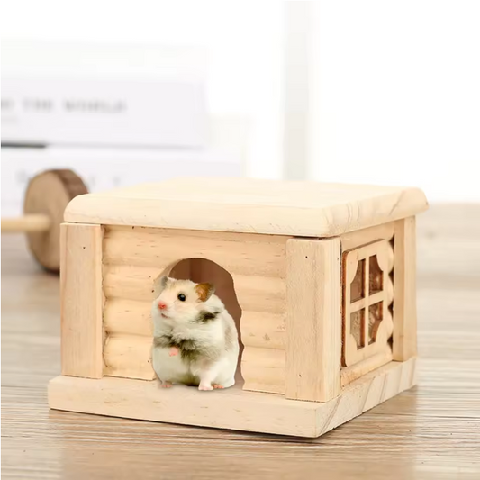Houten Hamsterhuis met Raam – Schuilplaats voor Hamsters en Knaagdieren