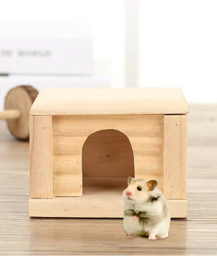 Houten Hamsterhuis met Raam – Schuilplaats voor Hamsters en Knaagdieren