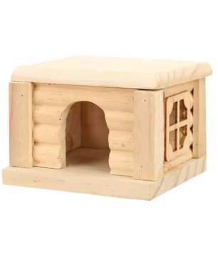 Houten Hamsterhuis met Raam – Schuilplaats voor Hamsters en Knaagdieren