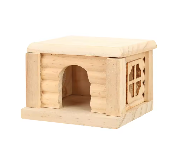 Houten Hamsterhuis met Raam – Schuilplaats voor Hamsters en Knaagdieren