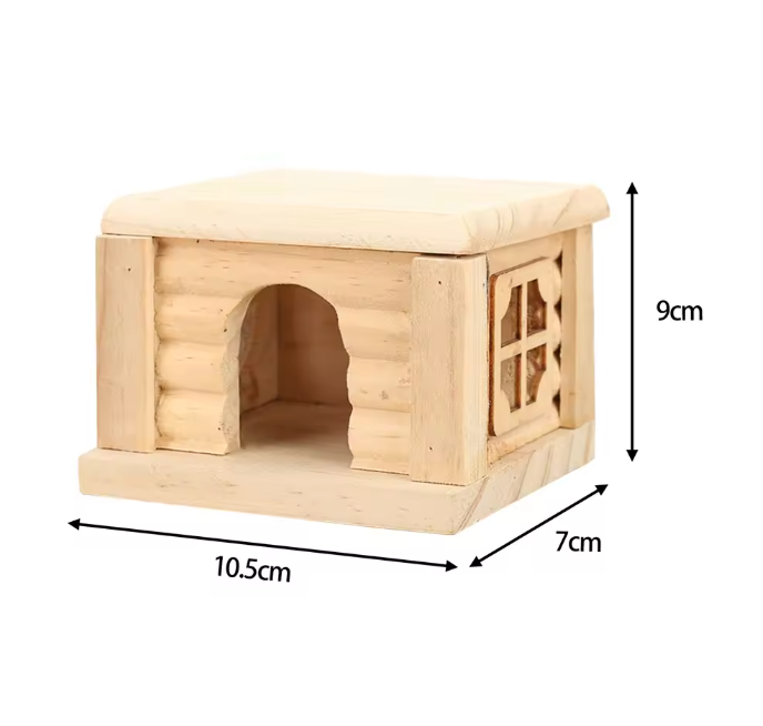 Houten Hamsterhuis met Raam – Schuilplaats voor Hamsters en Knaagdieren