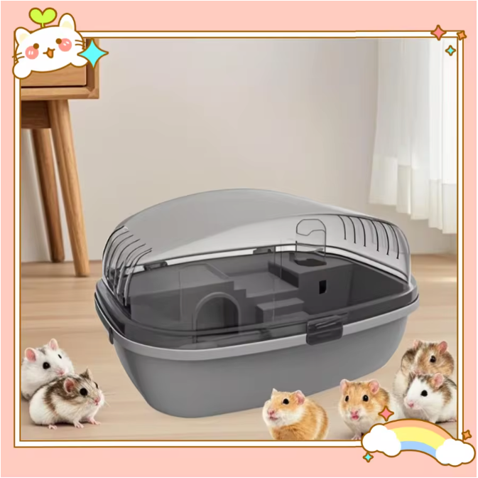 Grote Hamsterkooi met Transparant Deksel – Ademende Habitat voor Kleine Dieren