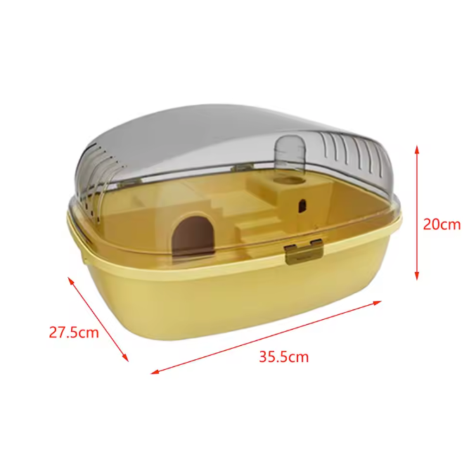 Grote Hamsterkooi met Transparant Deksel – Ademende Habitat voor Kleine Dieren