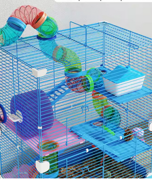 Hamsterkooi met 5 Verdiepingen, Tunnel en Oefenwiel – Knaagdierkooi met Accessoires