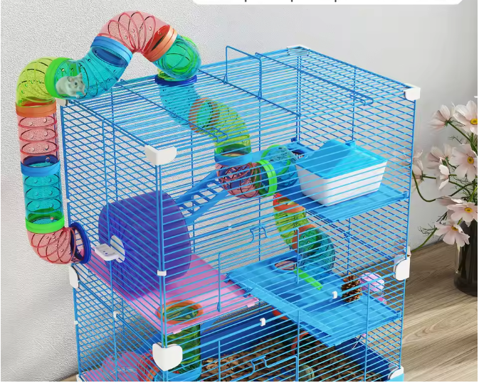 Hamsterkooi met 5 Verdiepingen, Tunnel en Oefenwiel – Knaagdierkooi met Accessoires