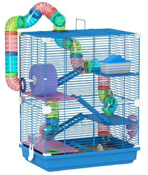 Hamsterkooi met 5 Verdiepingen, Tunnel en Oefenwiel – Knaagdierkooi met Accessoires
