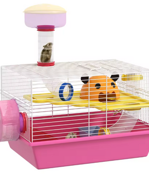 Hamsterkooi met Observatietoren, Oefenwiel en Huis – Complete Knaagdierkooi