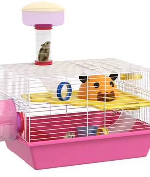 Hamsterkooi met Observatietoren, Oefenwiel en Huis – Complete Knaagdierkooi