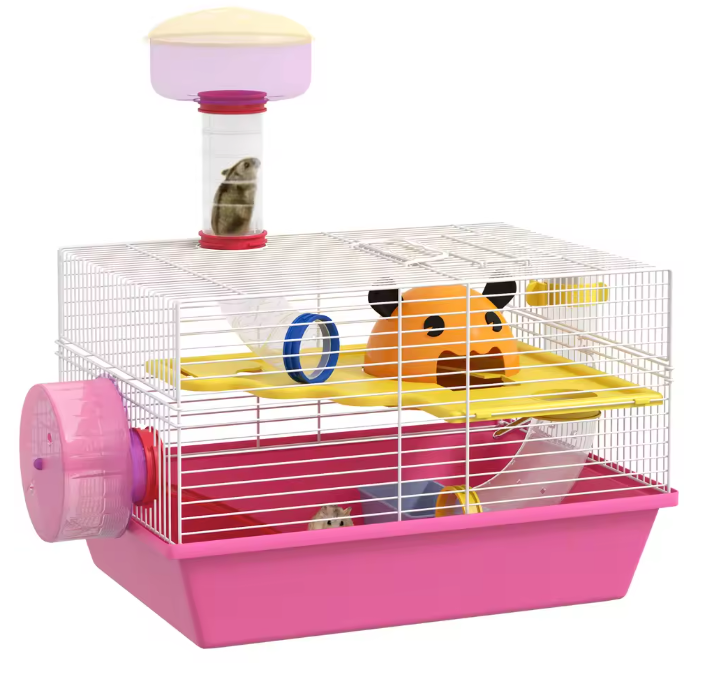 Hamsterkooi met Observatietoren, Oefenwiel en Huis – Complete Knaagdierkooi