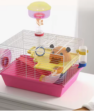 Hamsterkooi met Observatietoren, Oefenwiel en Huis – Complete Knaagdierkooi