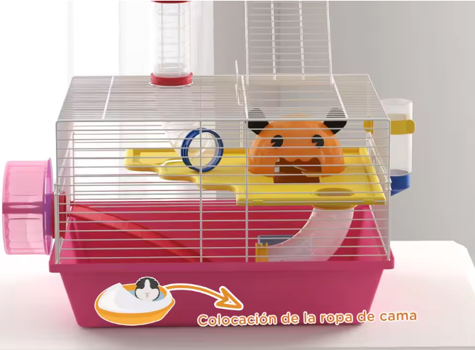 Hamsterkooi met Observatietoren, Oefenwiel en Huis – Complete Knaagdierkooi