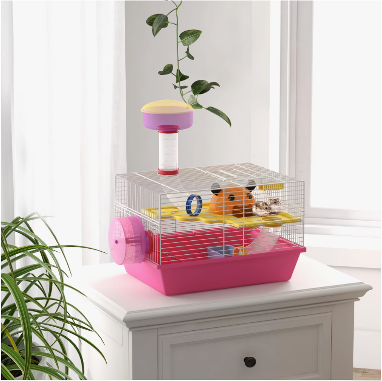 Hamsterkooi met Observatietoren, Oefenwiel en Huis – Complete Knaagdierkooi