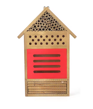 Houten Insectenhotel met Buistunnels – Bijenhuis voor Tuin en Nuttige Insecten