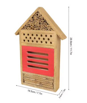 Houten Insectenhotel met Buistunnels – Bijenhuis voor Tuin en Nuttige Insecten