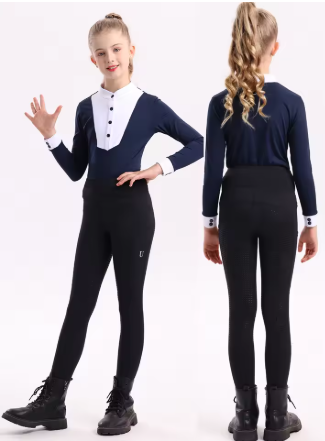 Kinderpaardrijbroek met Volledig Siliconen Zitvlak – Hoge Elasticiteit en Ademend Gebreid Materiaal