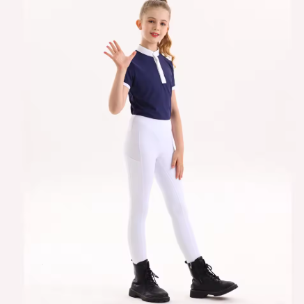 Kinderpaardrijbroek met Volledig Siliconen Zitvlak – Hoge Elasticiteit en Ademend Gebreid Materiaal