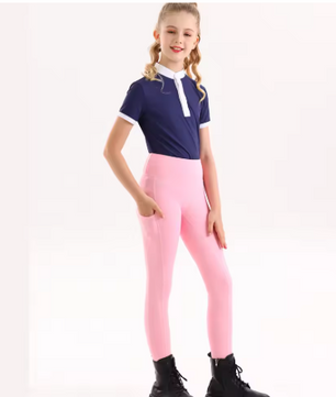 Kinderpaardrijbroek met Volledig Siliconen Zitvlak – Hoge Elasticiteit en Ademend Gebreid Materiaal