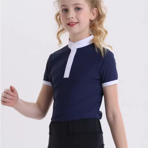 Zomer Paardensport T-shirt voor Kinderen – Sneldrogend en Hoog Elastisch
