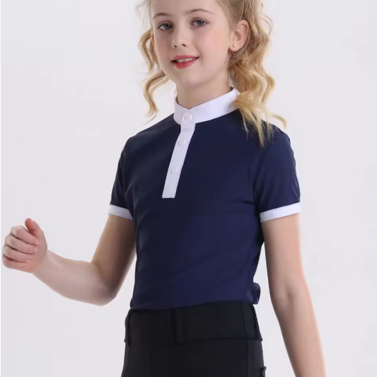 Zomer Paardensport T-shirt voor Kinderen – Sneldrogend en Hoog Elastisch