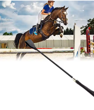 Paardrijzweep met Antislip Handvat – PU-Leren Rijzweep voor Paardensporttraining