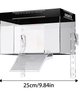Schildpad Basking Dock – Over Tank Platform met Deksel en Anti-Slip Oprit