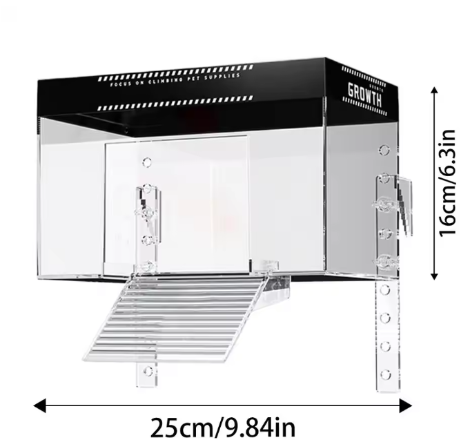 Schildpad Basking Dock – Over Tank Platform met Deksel en Anti-Slip Oprit