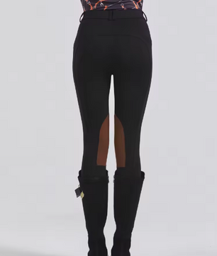 Half Leren Paardrijbroek met Antislip Grip – Unisex Paardensportbroek voor Alle Seizoenen